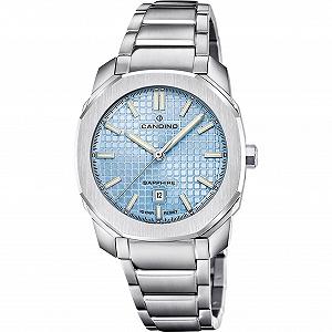 Жіночий годинник Candino C4778/3 сріблястий корпус з нержавіючої сталі, сріблястий браслет з нержавіючої сталі, синій - Фото 1