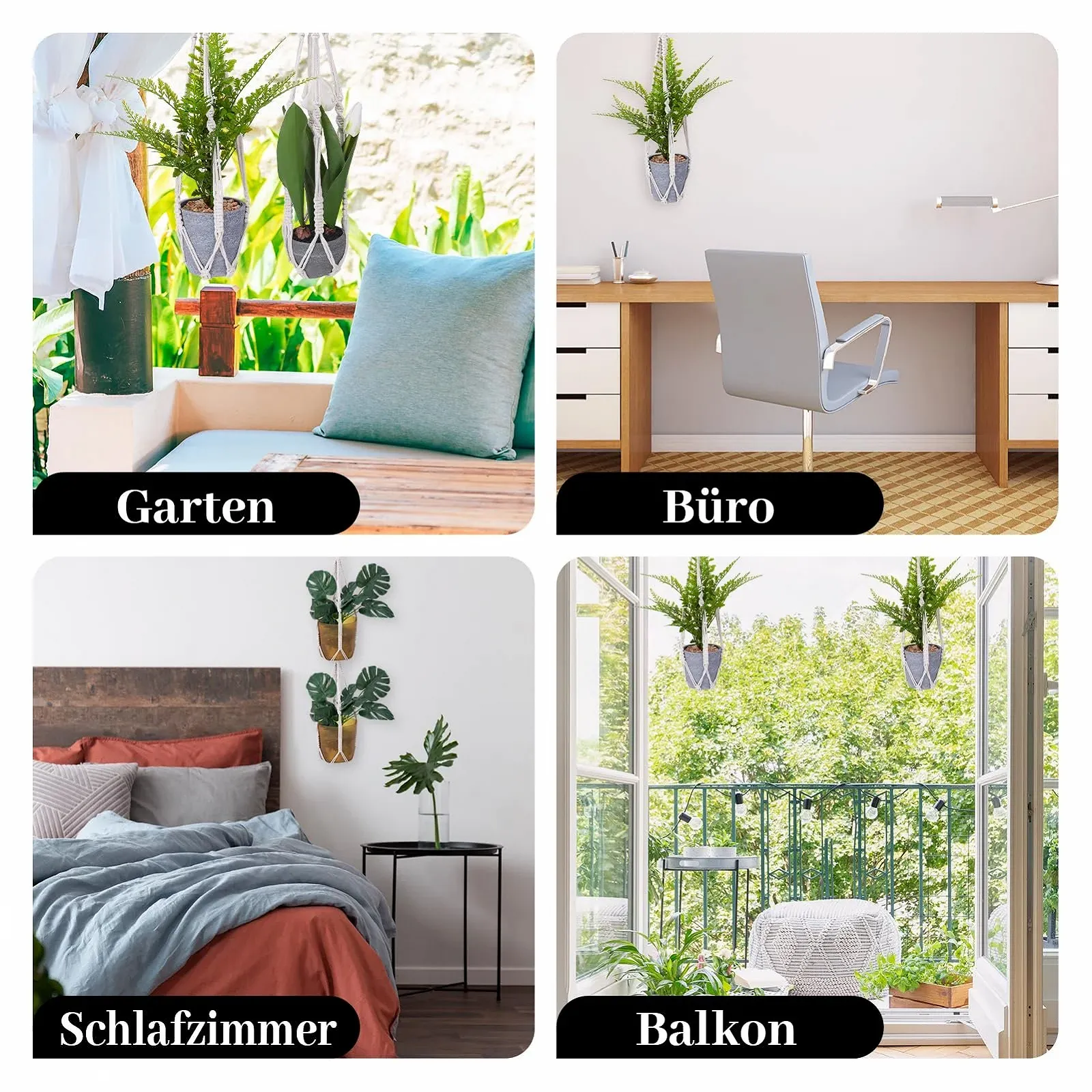 Підвісний кошик макраме Набір 2 шт. Бавовна 50 см, фото №6 Підвісний кошик макраме Набір 2 шт. Бавовна 50 см, фото №6