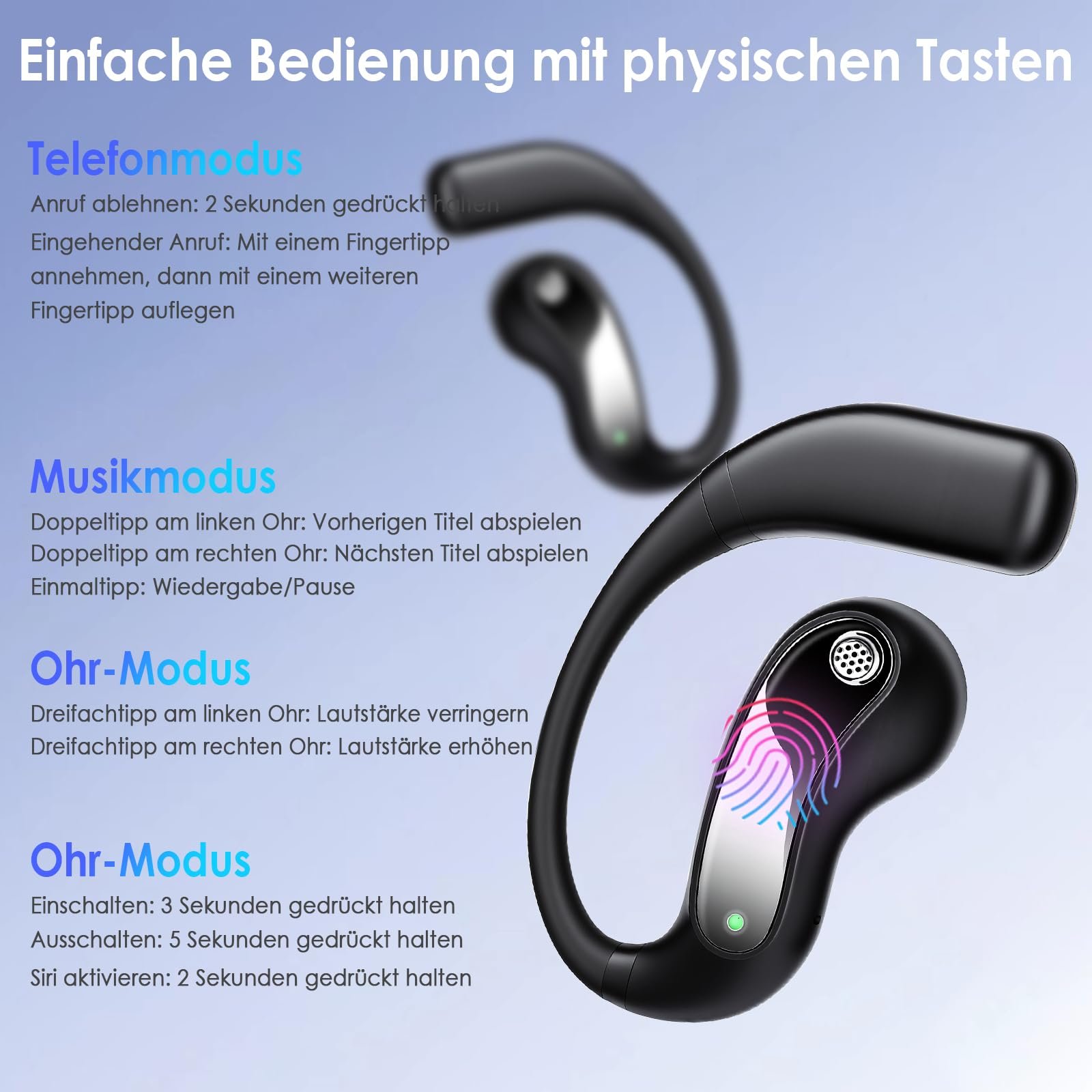 Навушники-перекладачі AI LustLocke, 156 мов і 7 режимів, білі, фото №6