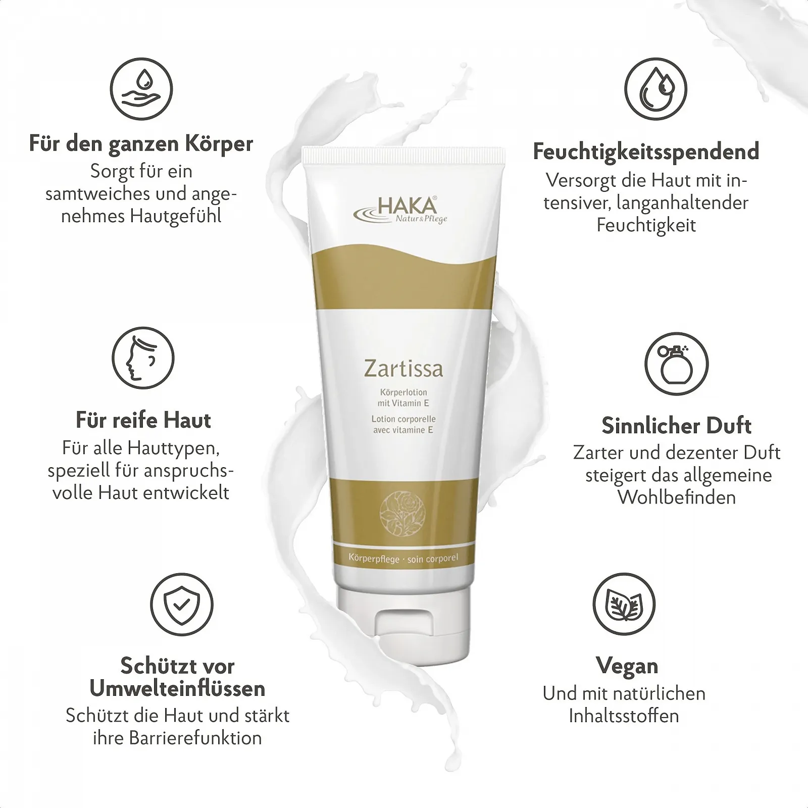 Лосьйон для тіла HAKA Zartissa для зрілої шкіри, 200 мл, з вітаміном Е, фото №2
