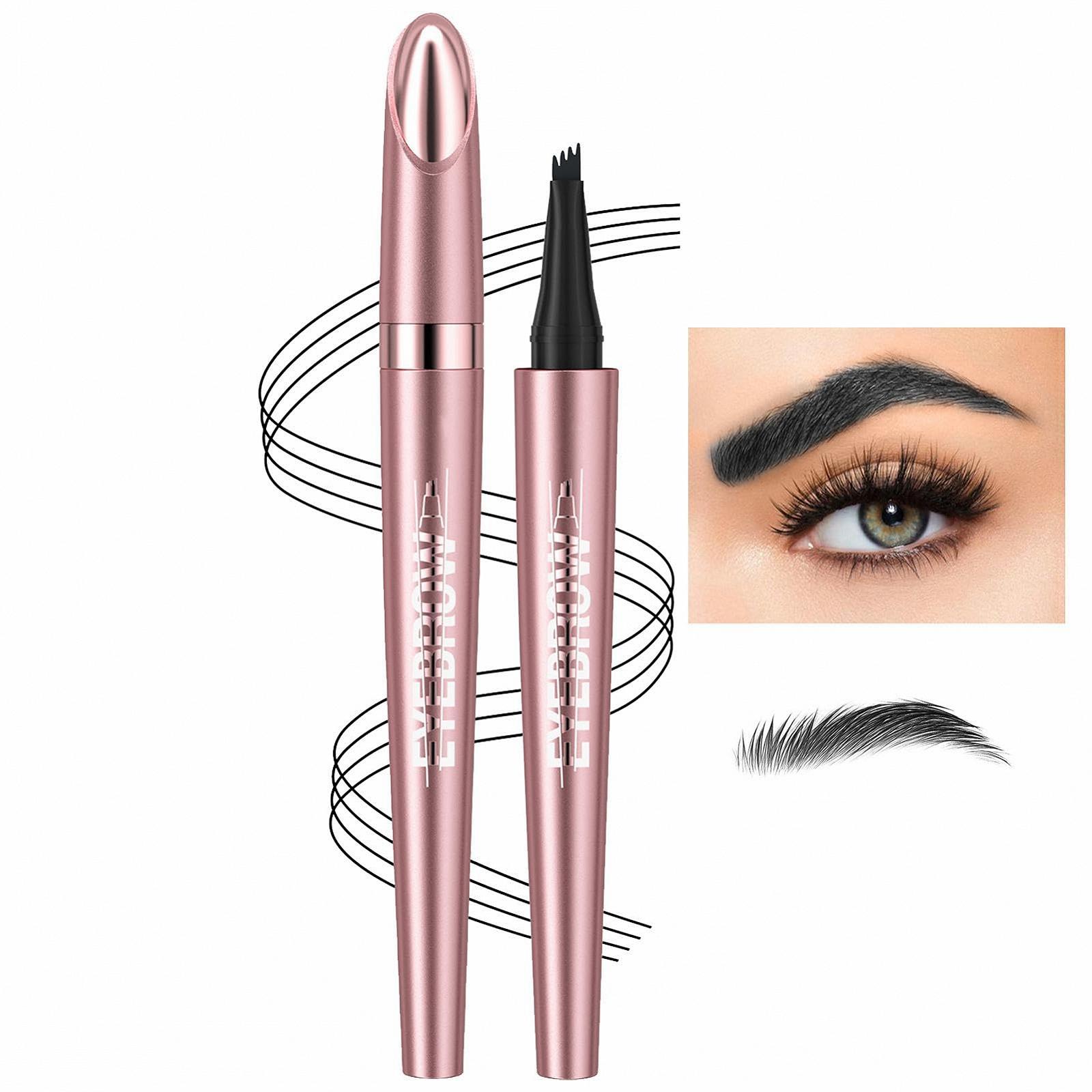 Карандаш для бровей 3D 4-х зубчатый водостойкий черный, серый, светло-коричневый, коричневый, фото №7