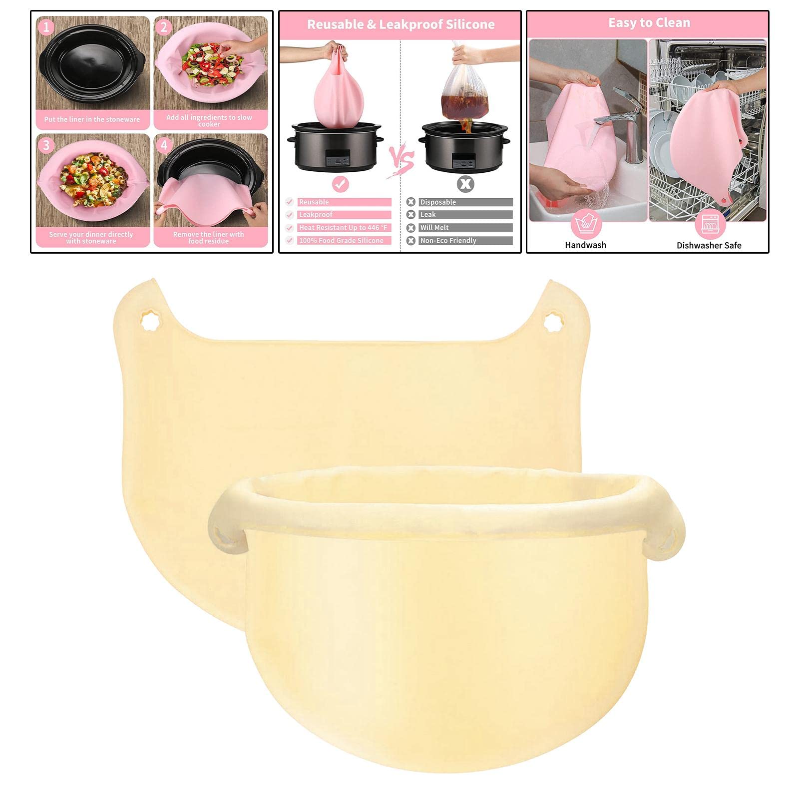 Лайнер Федера розділювач для мультиварки Вставка 6-8 кварт Горщик термостійкі кухонні аксесуари жовтий, фото №6 Лайнер Федера розділювач для мультиварки Вставка 6-8 кварт Горщик термостійкі кухонні аксесуари жовтий, фото №6