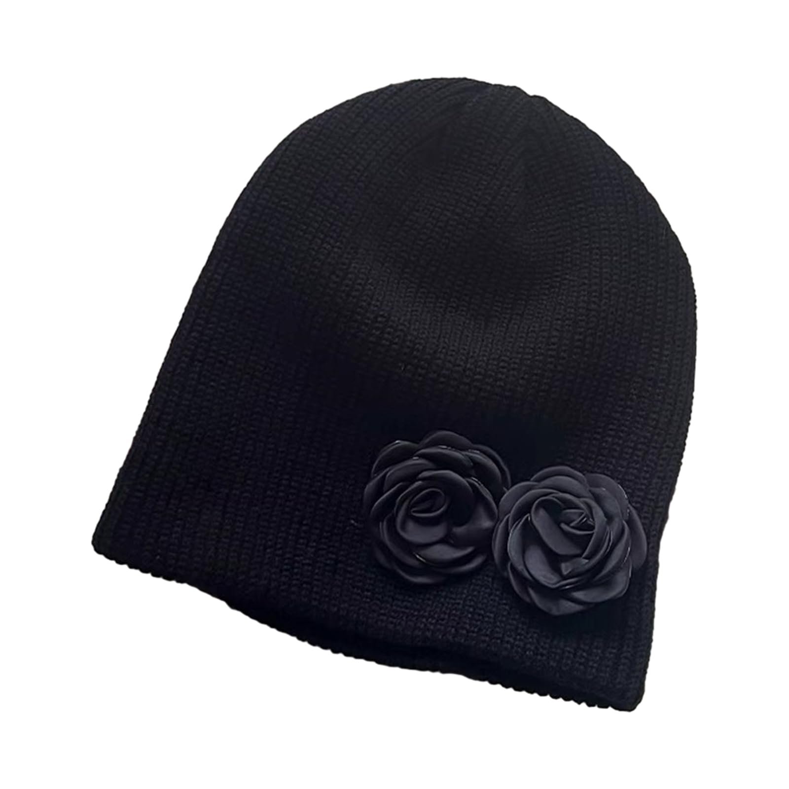 Вязаная шапка с цветами Ldabrye Черный, фото №8 Вязаная шапка с цветами Ldabrye Черный, фото №8