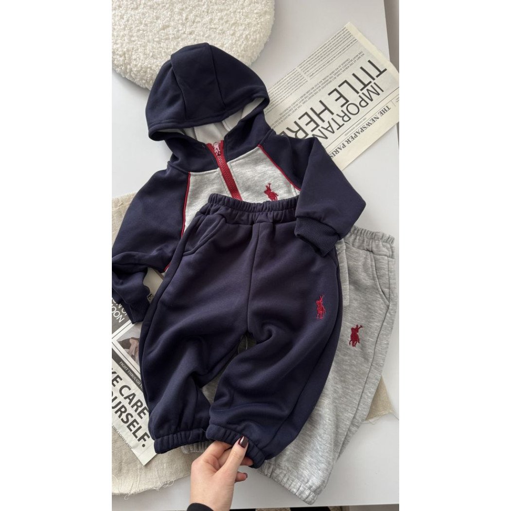 Костюм теплий спортивний хлопчику від 80 до 120 см на плюші з капюшоном, фото №4 Костюм теплий спортивний хлопчику від 80 до 120 см на плюші з капюшоном, фото №4