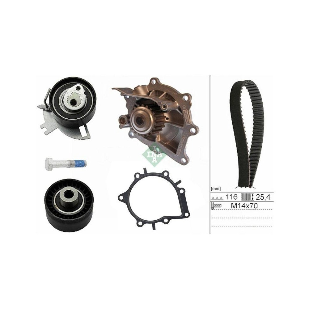 Водяний насос та комплект ременя ГРМ Schaeffler INA 530 0691 30 для CITROËN FORD OPEL, фото №1