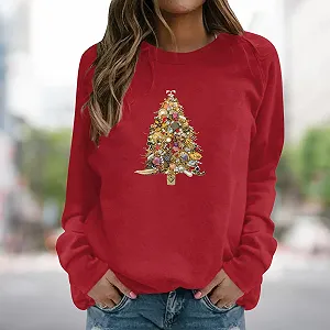 Женская толстовка Nuaoxyeu с принтом рождественской елки synthetic.ua - Фото 1