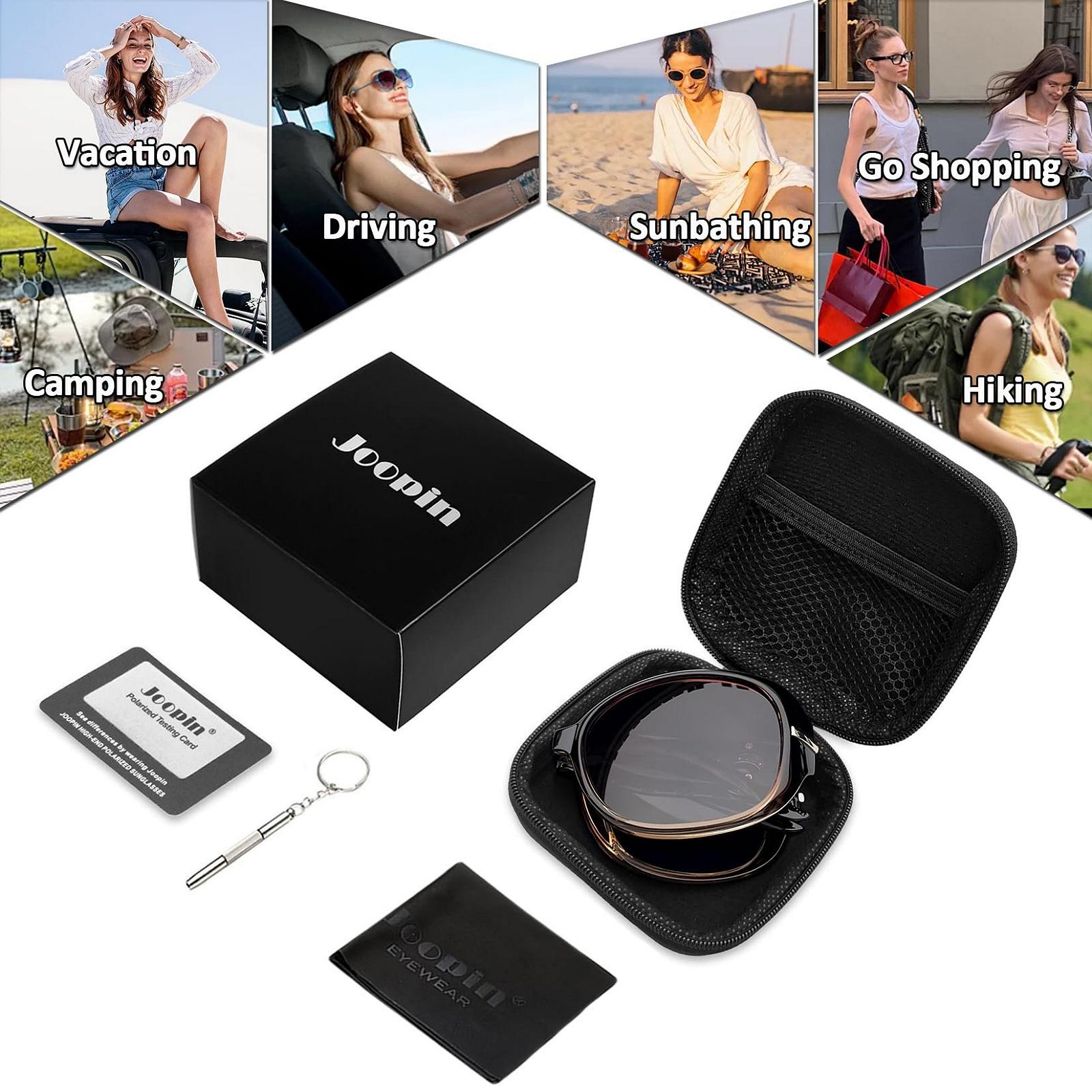 Солнцезащитные очки Joopin Женские Поляризованные Большие Коричневый, фото №6 Солнцезащитные очки Joopin Женские Поляризованные Большие Коричневый, фото №6