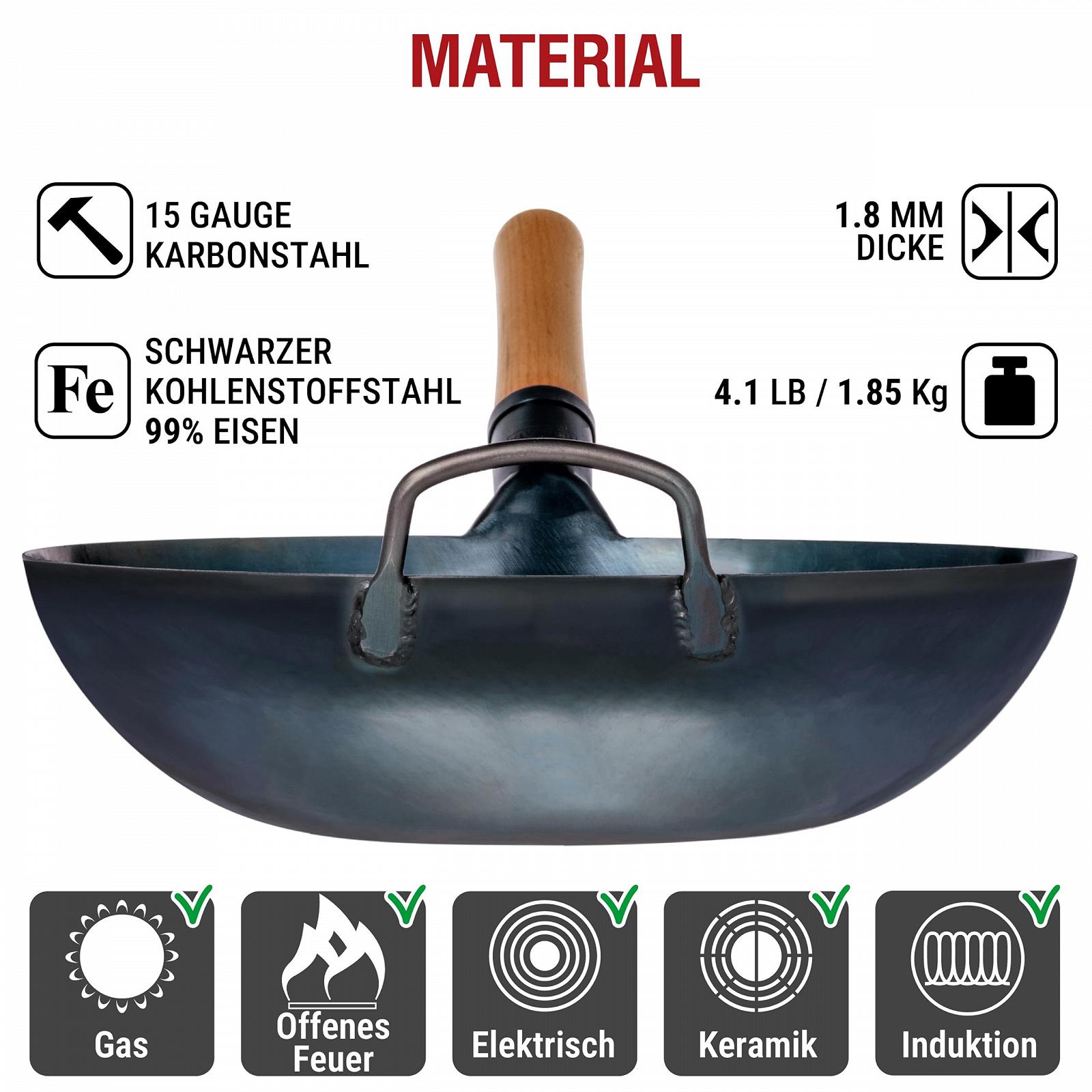 Сковородка YOSUKATA Углеродистая сталь 34 см Из углеродистой стали с плоским дном Для индукционных плит, фото №5 Сковородка YOSUKATA Углеродистая сталь 34 см Из углеродистой стали с плоским дном Для индукционных плит, фото №5