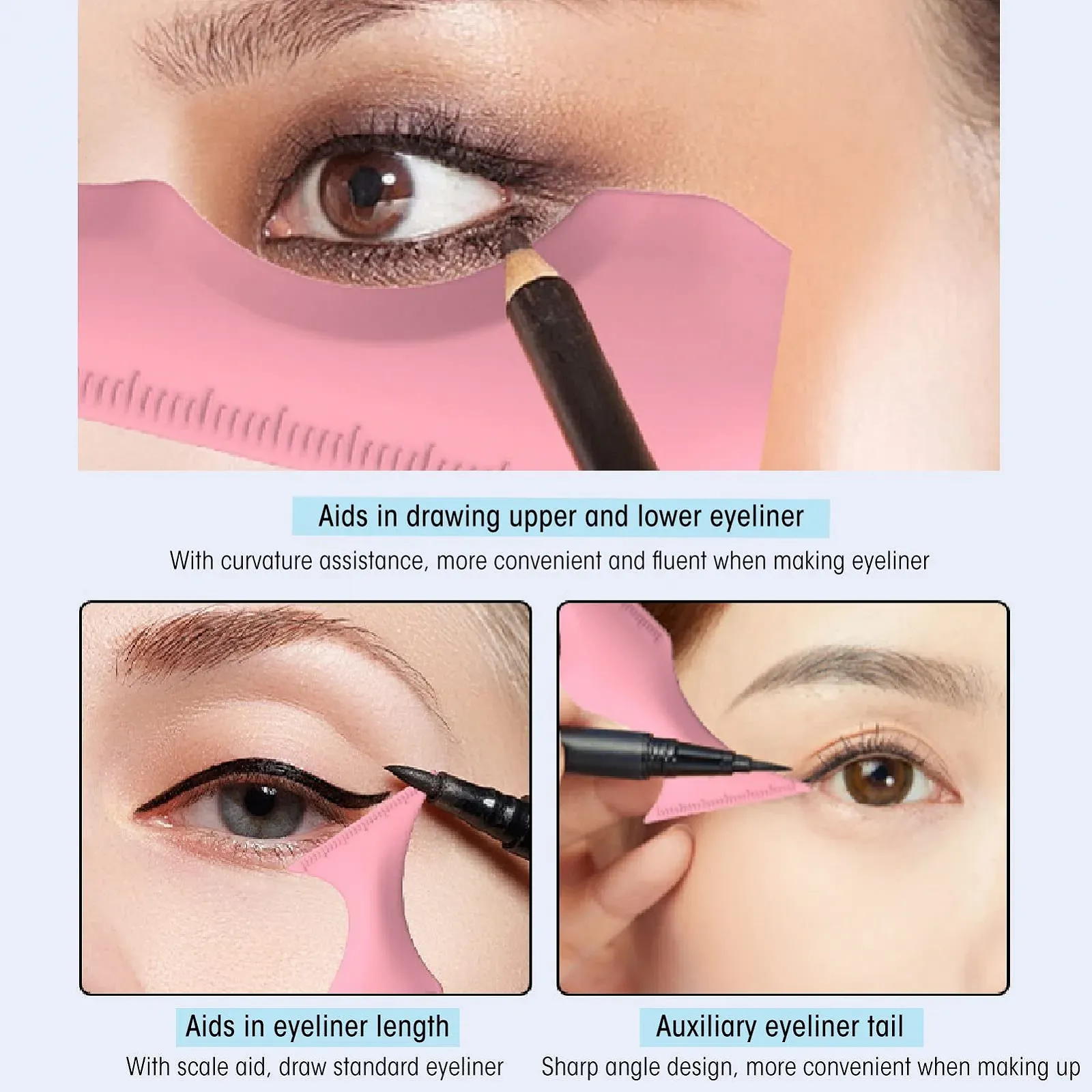 Трафарети для підводки очей багаторазового використання, силіконова, фото №4 Трафарети для підводки очей багаторазового використання, силіконова, фото №4