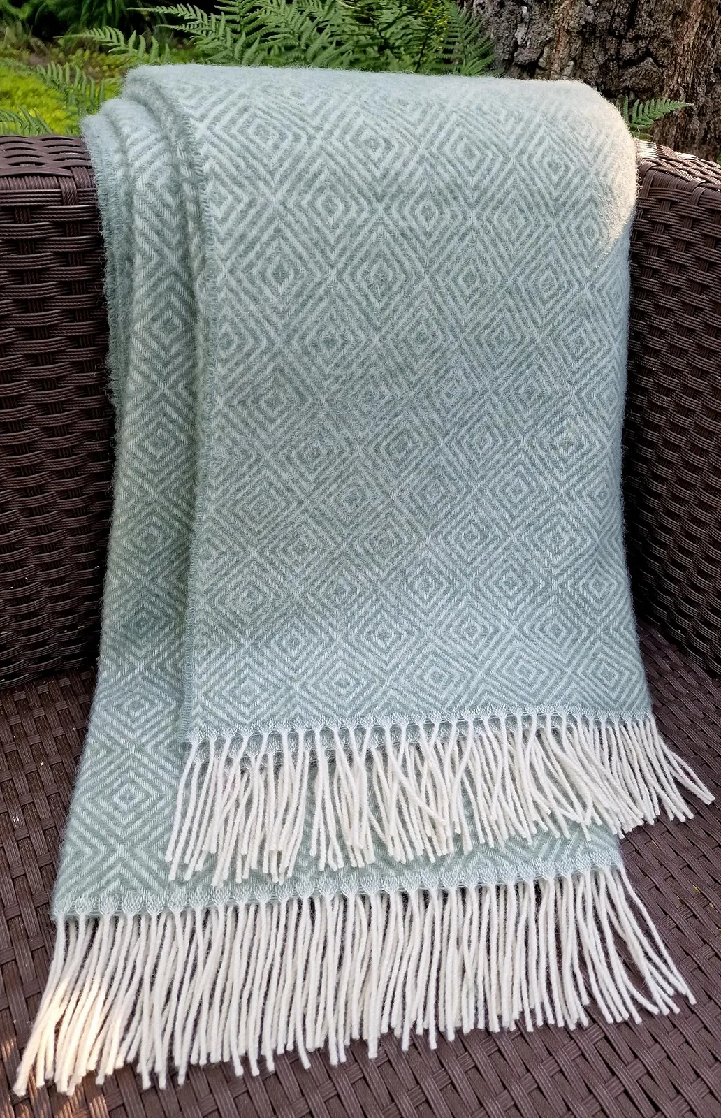 Плед STTS International Wool Tyrol з вовни, 140 x 200 см, світло-оливковий (D-V), фото №4