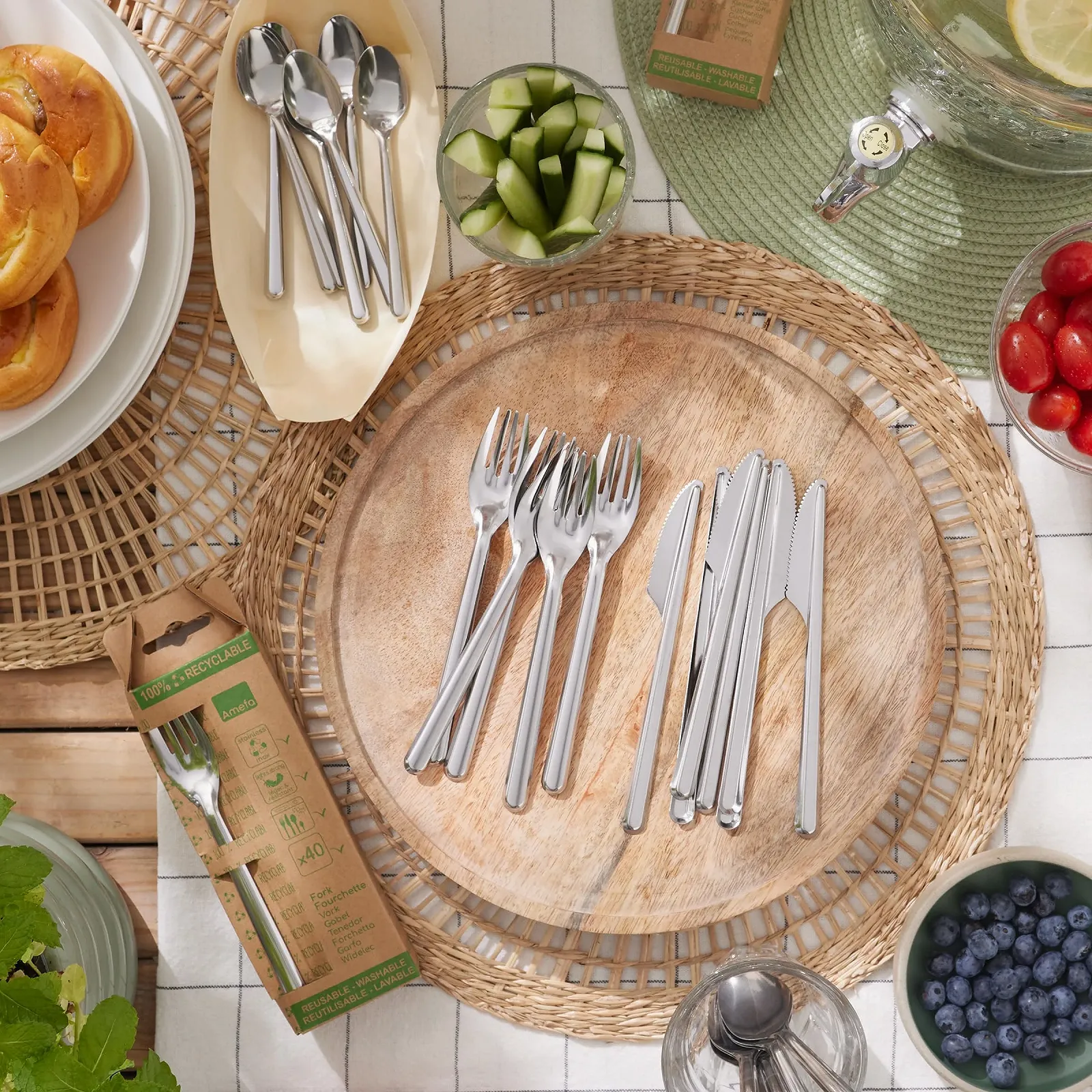 Набор ножей Amefa Leaves, 40 предметов, 18/0 полированная нержавеющая сталь, фото №4 Набор ножей Amefa Leaves, 40 предметов, 18/0 полированная нержавеющая сталь, фото №4