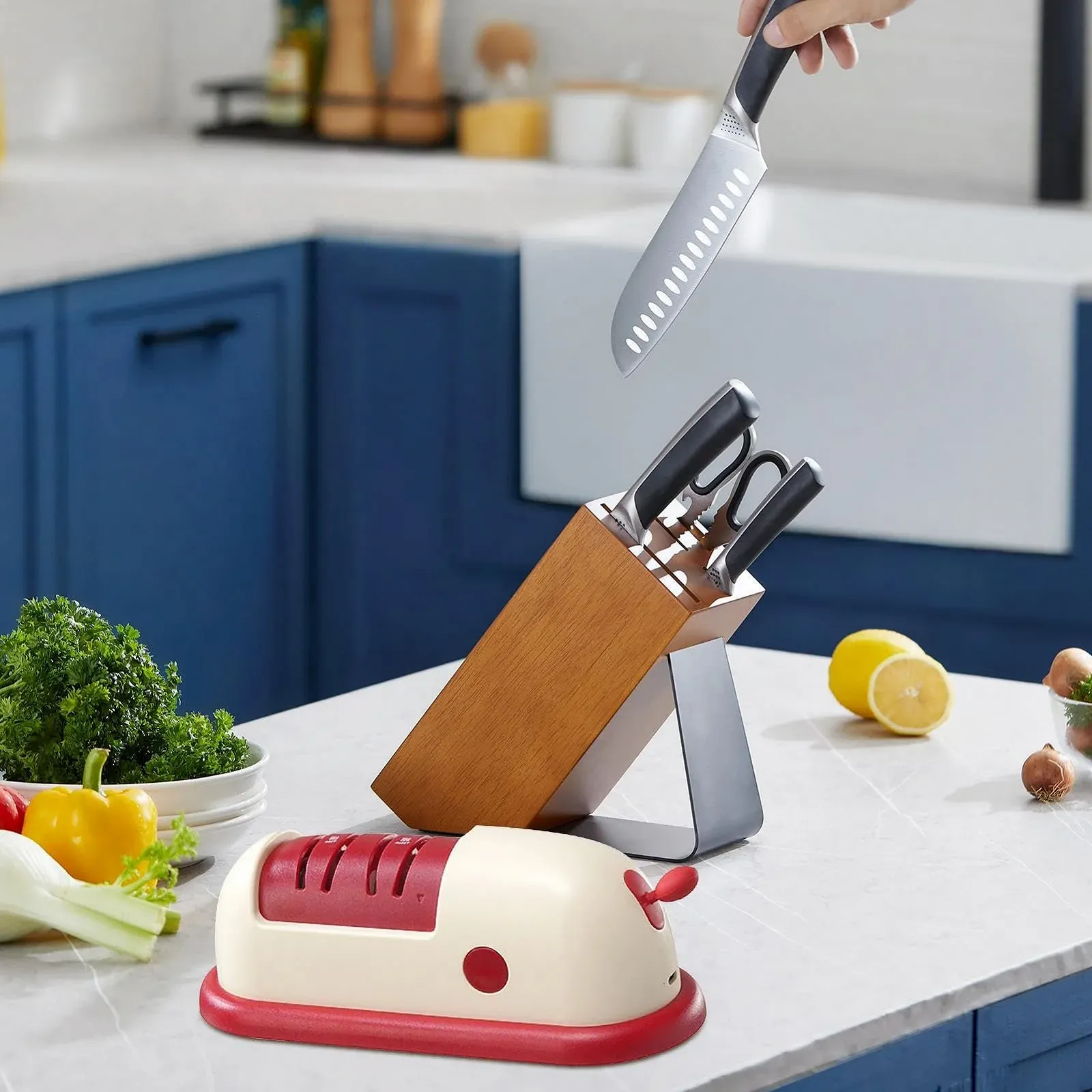 Точилка для ножей и ножниц Rechargeable Stainless Steel Ceramic, фото №2