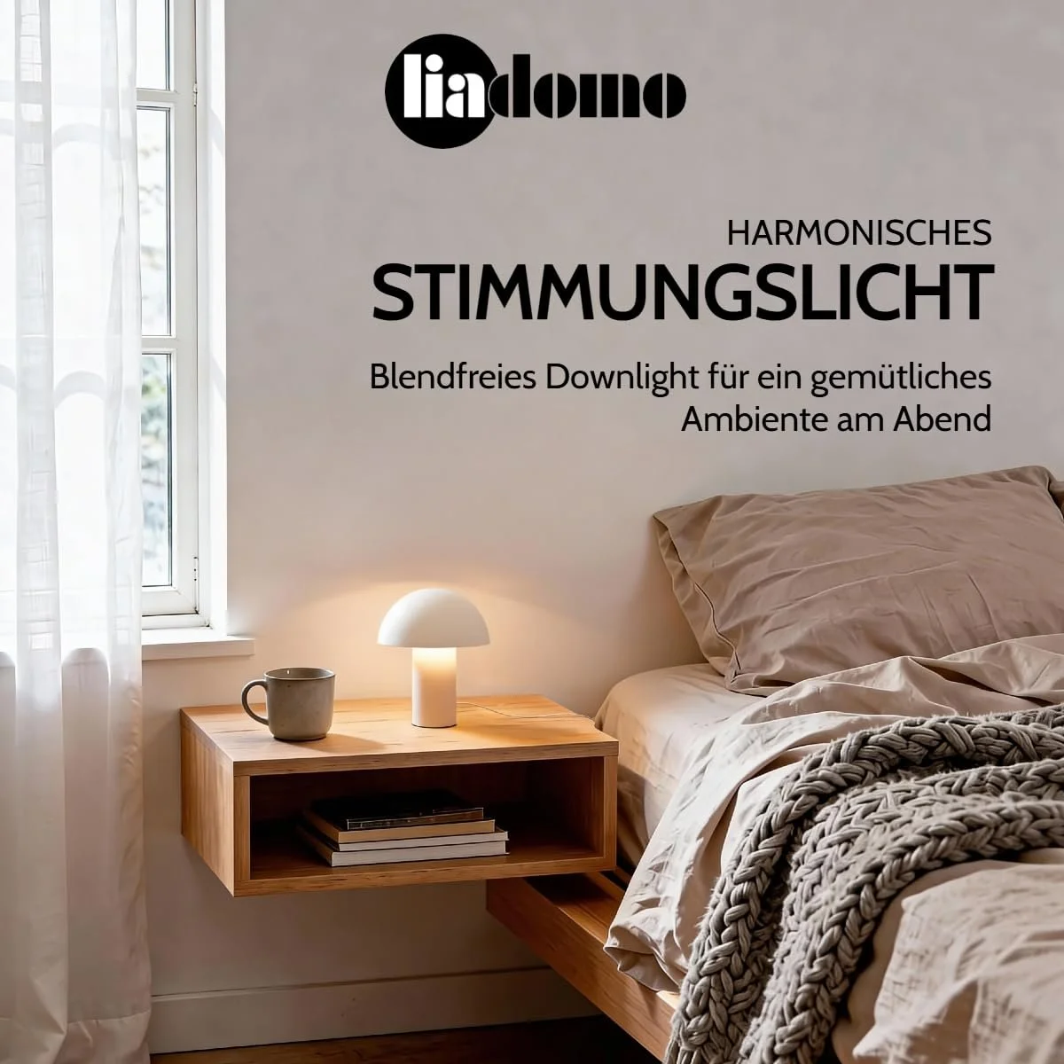 Настільна лампа Alma Mushroom металева в скандинавському стилі E27 Білий, фото №3