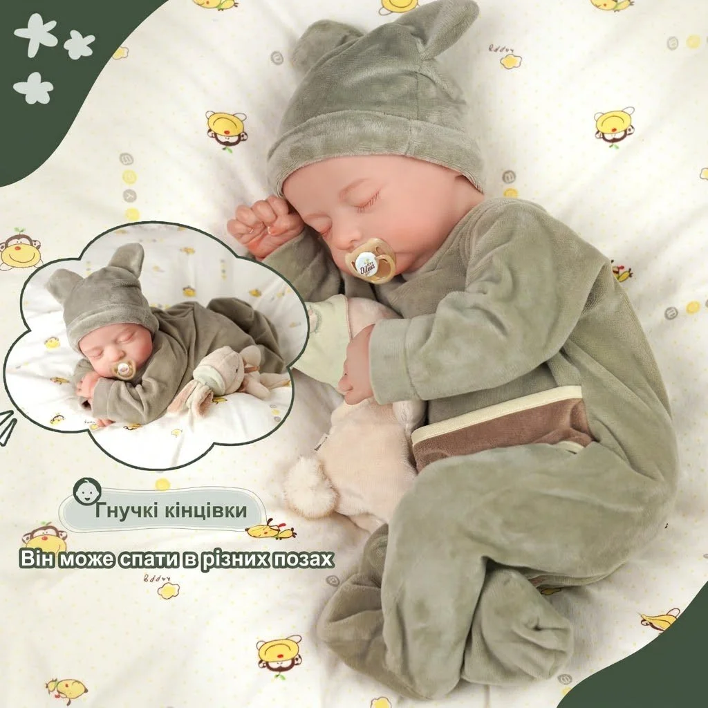 Лялька-хлопчик Reborn JIZHI / Ручна робота / 43 см (17 дюймів), фото №6