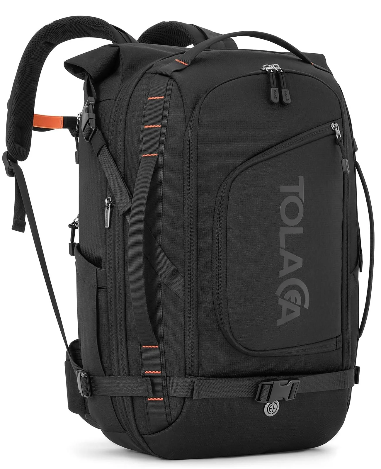 Рюкзак для ноутбука Tolaccea Travel Rolltop TSA Friendly 17.3 дюйма Expandable 40-55L Black, фото №9 Рюкзак для ноутбука Tolaccea Travel Rolltop TSA Friendly 17.3 дюйма Expandable 40-55L Black, фото №9