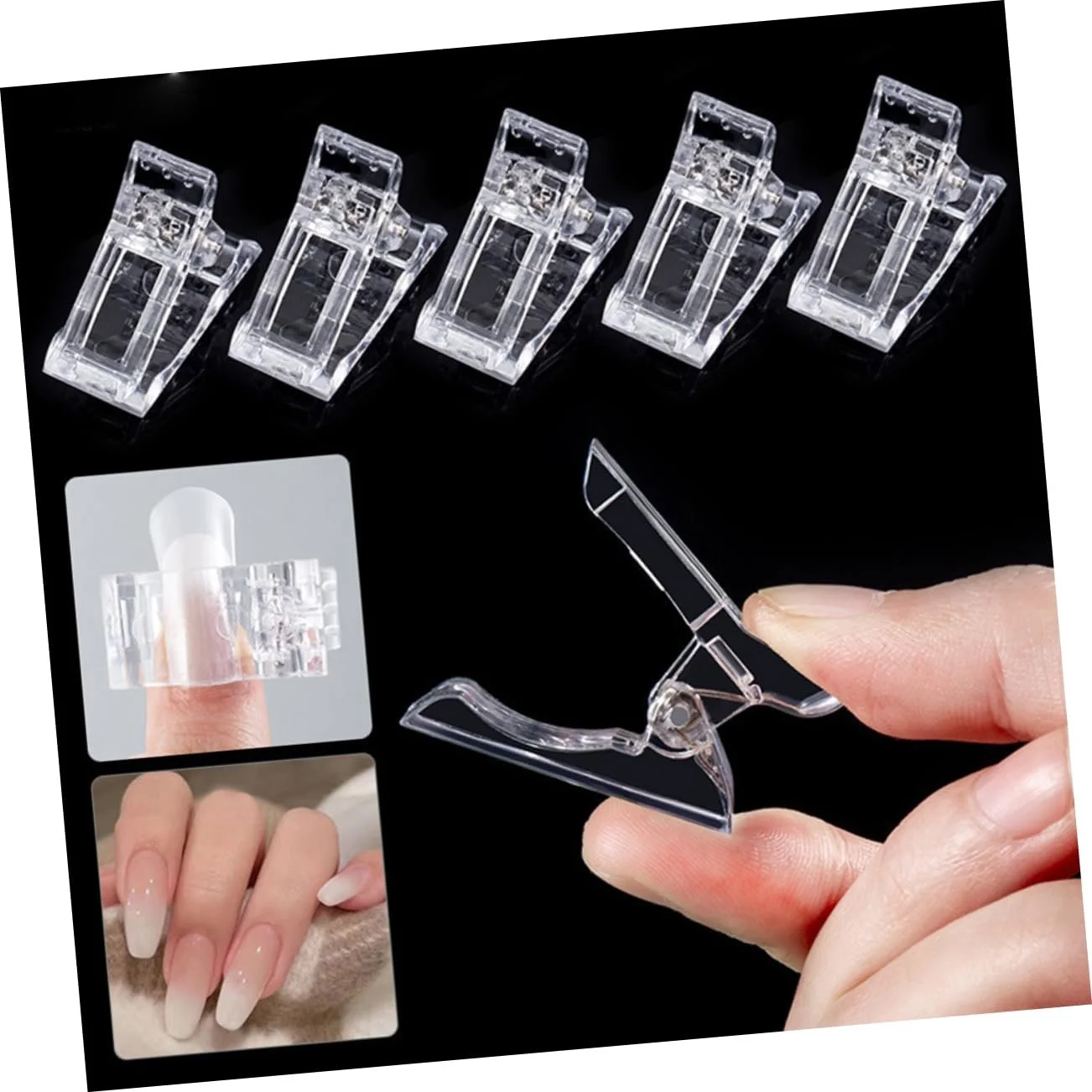 Фиксирующие клипсы для ногтей PACKOVE 12 шт Прозрачные, фото №2
