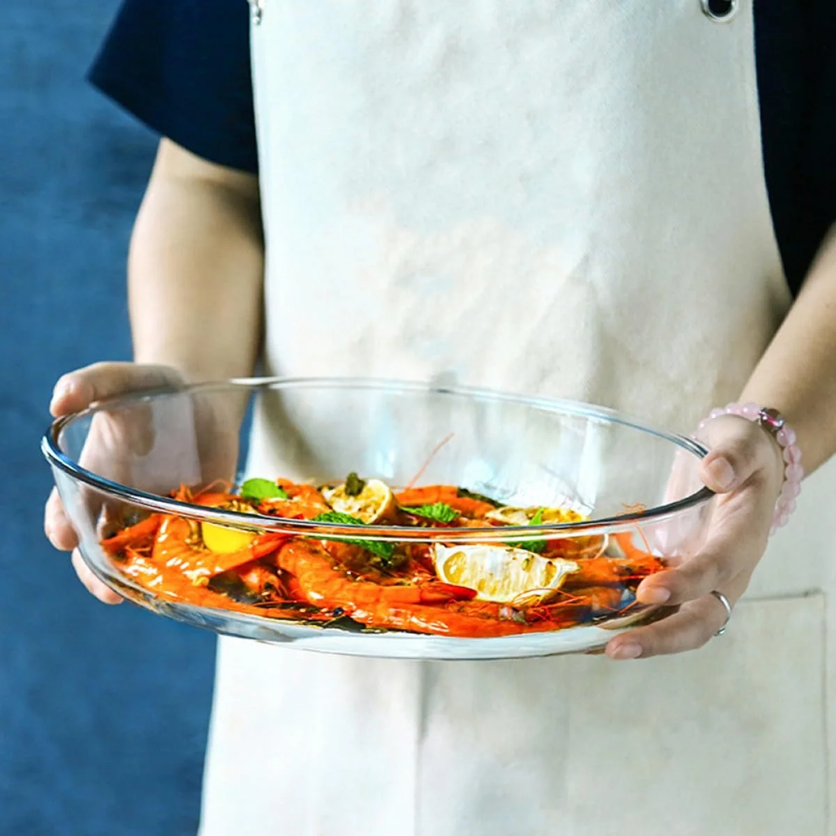 Овальная форма для запекания DECHOUS стеклянная жаропрочная большая штабелируемая, фото №8