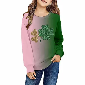 Свитшот для девочки Осень - Повседневный свитшот с круглым вырезом и капюшоном для девочки - Фото 1