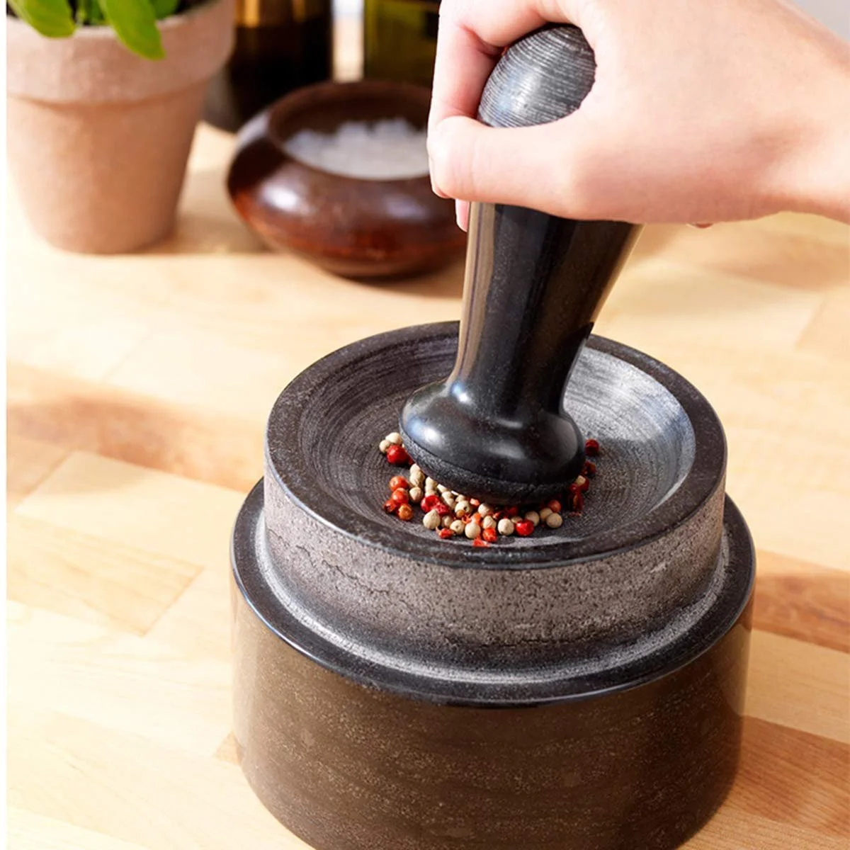 Ступка з товкачиком мармурова велика натуральний камінь, фото №6 Ступка з товкачиком мармурова велика натуральний камінь, фото №6