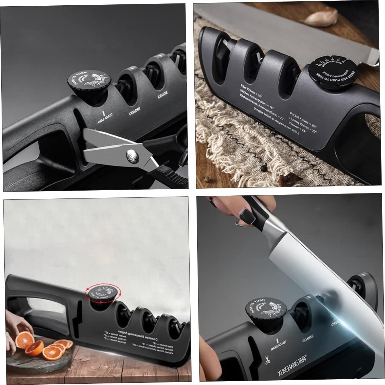 Ручная точилка для ножей OUNONA многофункциональная с регулируемым углом, фото №7