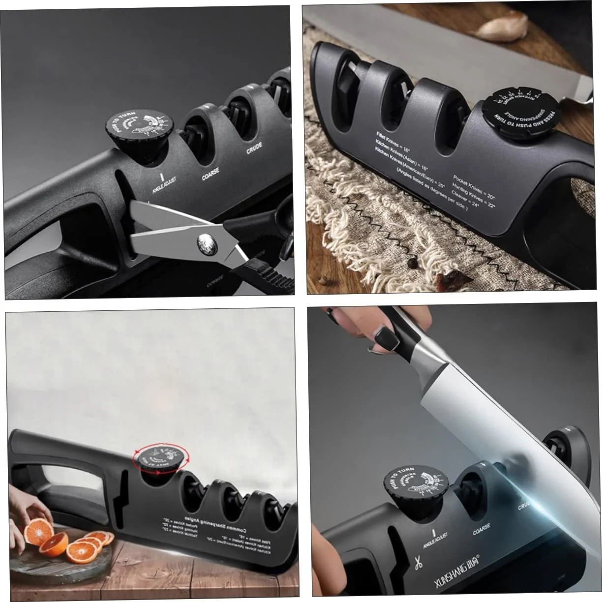 Ручная точилка для ножей OUNONA многофункциональная с регулируемым углом, фото №7