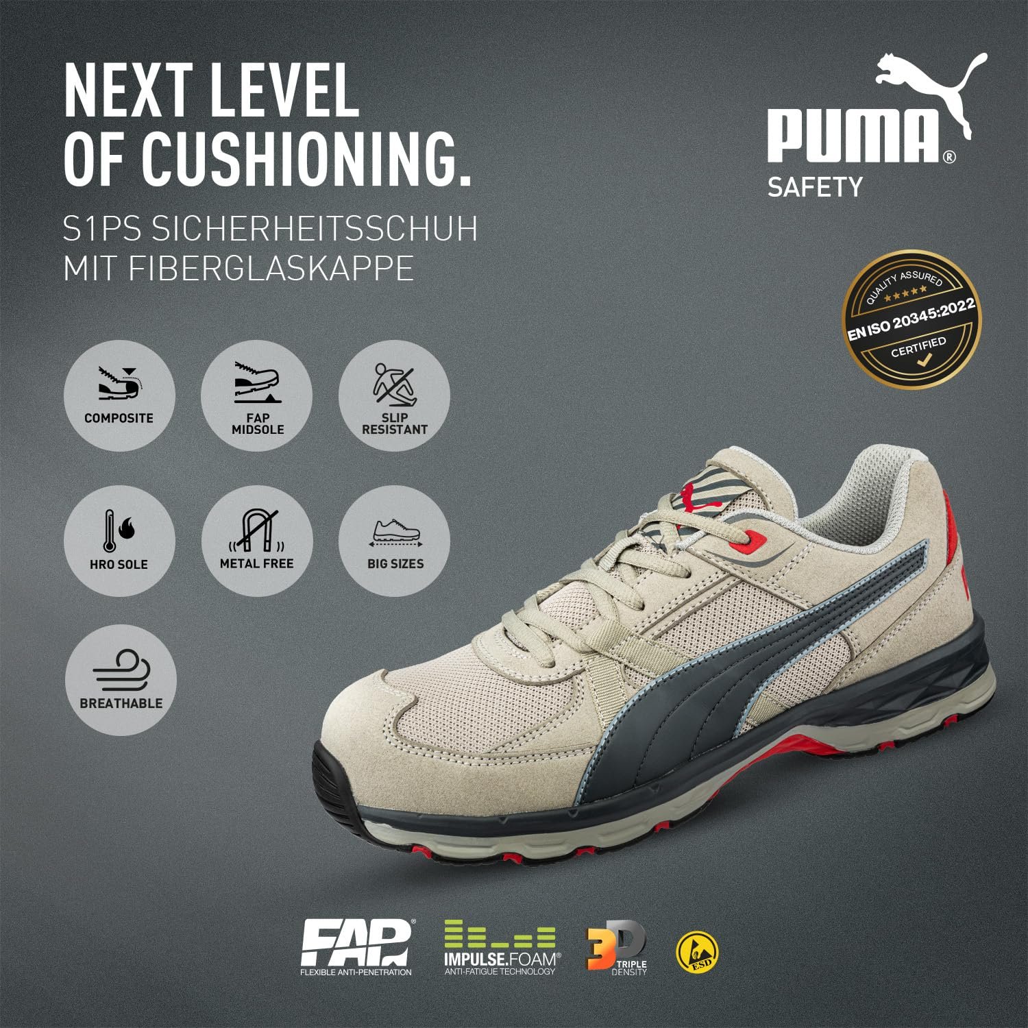 Кросівки PUMA VANTI Low S1PS ESD Захисний Носок Антиковзаючі, фото №3 Кросівки PUMA VANTI Low S1PS ESD Захисний Носок Антиковзаючі, фото №3