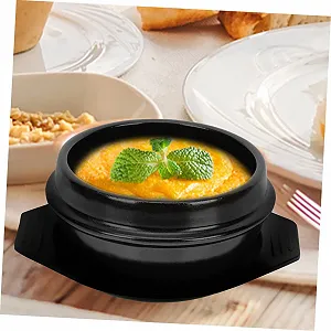 Горшок керамический GLEAVI жаропрочный с нескользящим подносом synthetic.ua - Фото 1