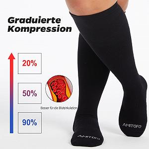 Компрессионные чулки PUTUO для женщин: бамбуковые вискозные поддерживающие чулки большого размера для мужчин с широкими икрами - противотромбозные чулки для авиаперелетов, 1 пара synthetic.ua - Фото 1