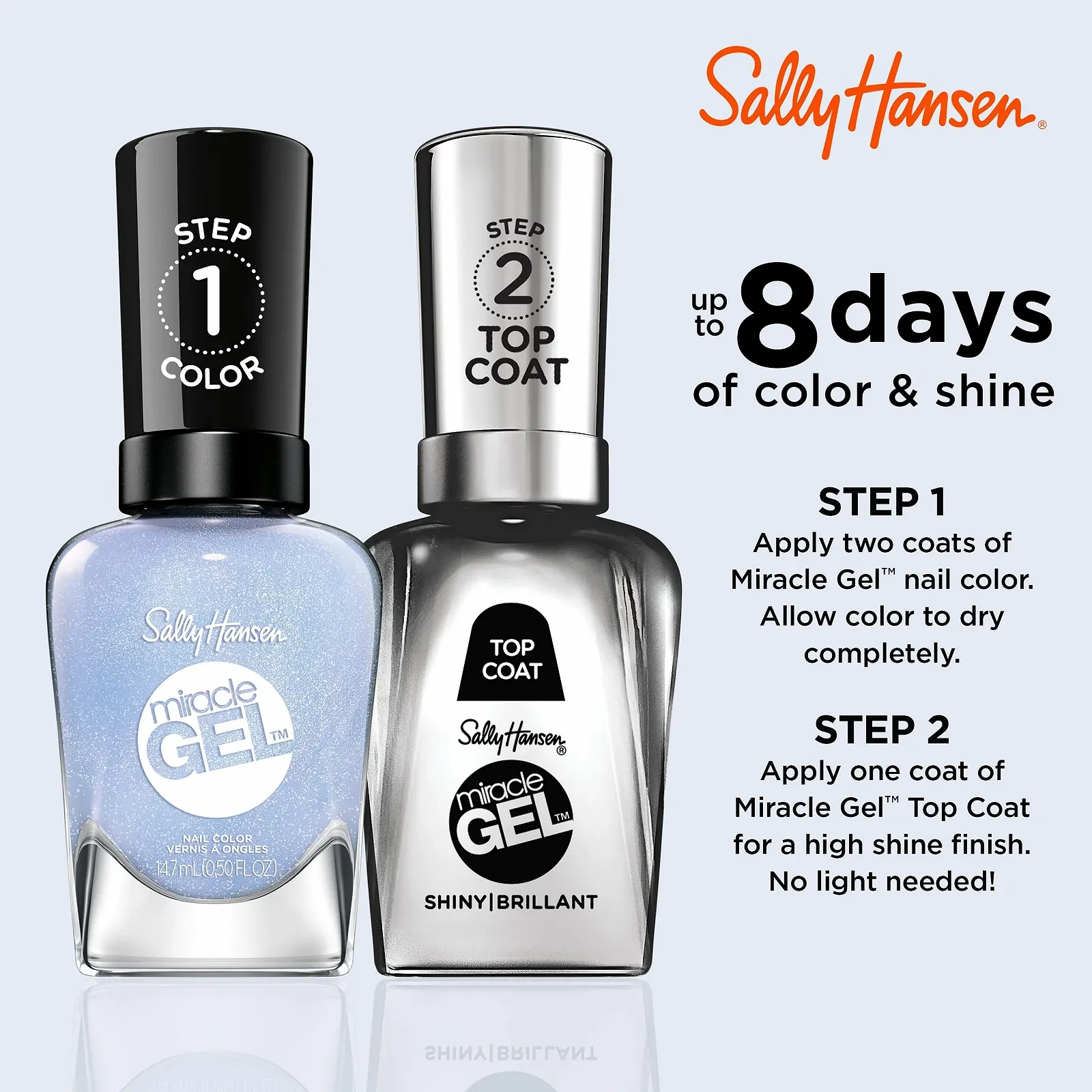 Гель-лак Sally Hansen Miracle Gel 627 Blue Skies Ahead, фото №5 Гель-лак Sally Hansen Miracle Gel 627 Blue Skies Ahead, фото №5