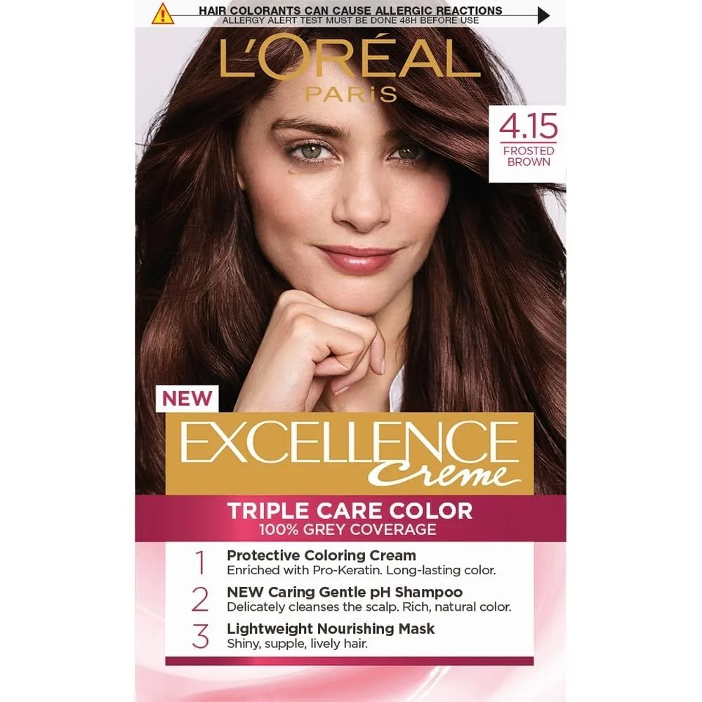 Фарба для волосся L'Oréal Paris Excellence 4.15 Cool Chestnut Brown, 3 шт, фото №1 Фарба для волосся L'Oréal Paris Excellence 4.15 Cool Chestnut Brown, 3 шт, фото №1