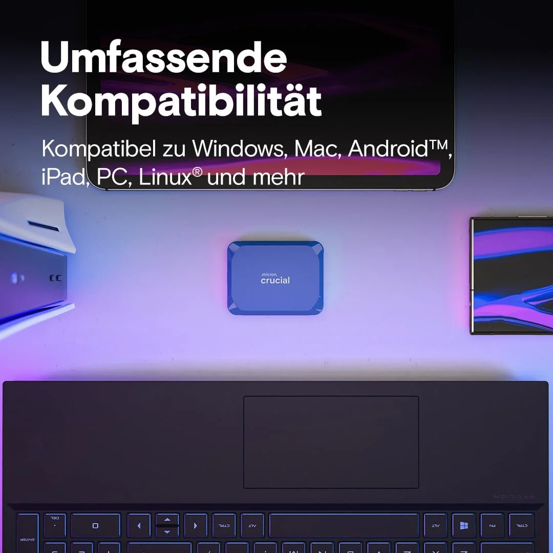 Зовнішній SSD-накопичувач Crucial X10 CT8000X10SSD9-02 8TB USB-C 3.2 Gen2 IP65 Матовий синій, фото №5