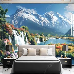 Фотообои флизелиновые Modern Kunst 12185 Снежный горный пейзаж 150 x 105 см synthetic.ua - Фото 1