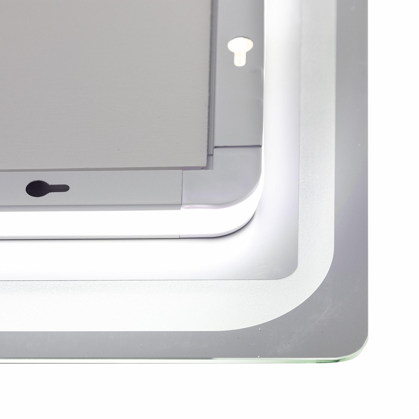 Дзеркало у ванну з підсвіткою антизапотіванням годинником Qtap Mideya 100х60 см QT2078NCF10060W, фото №6