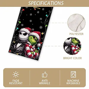 Ранер для столу Linen Nightmare Before Christmas Jack Skellington Merry Christmas 33 x 183 см ціна на synthetic.ua - Фото 1 Ранер для столу Linen Nightmare Before Christmas Jack Skellington Merry Christmas 33 x 183 см synthetic.ua - Фото 1
