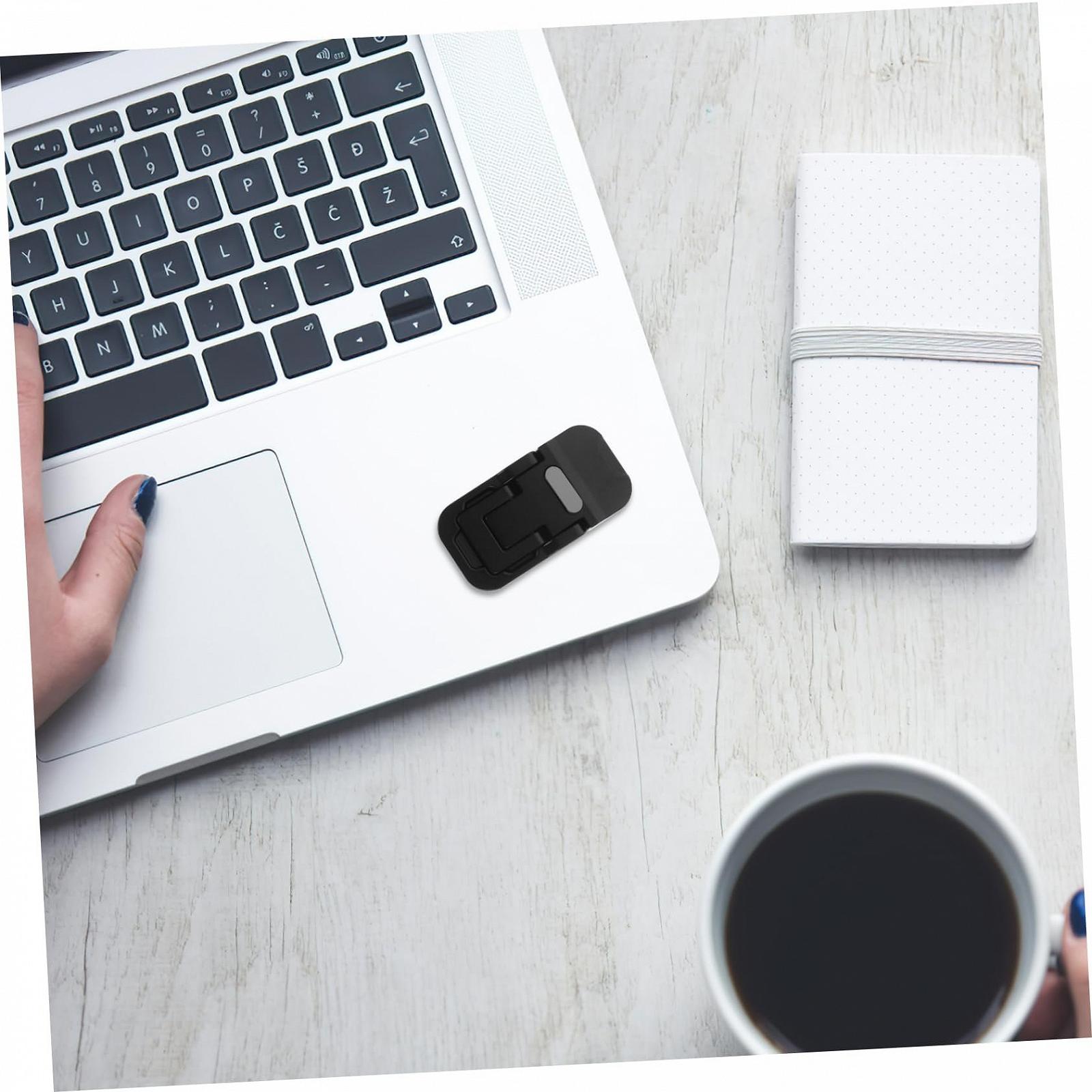 Подставка для ноутбука Veemoon Эргономичная складная компактная Держатель для ноутбука Невидимый клей на спинке Экономия места Улучшенная осанка Мобильный аксессуар для ноутбука для стола Черный, фото №2