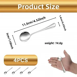 Ложка для эспрессо из нержавеющей стали 115 cm Серебристый (4 шт) synthetic.ua - Фото 1