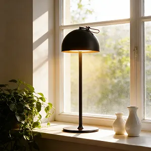 Настільна лампа DEELUX LED Battery USB-C IP44 3000 K Metal Чорний 1 шт. - Фото 1