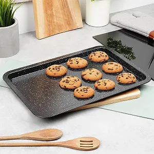 Противень для выпечки с гранитным покрытием 43 x 29 x 2 см черный цена на synthetic.ua - Фото 1 Противень для выпечки с гранитным покрытием 43 x 29 x 2 см черный synthetic.ua - Фото 1
