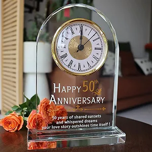 Настольные часы Véfaee Кварцевые Золотая свадьба 50 лет synthetic.ua - Фото 1