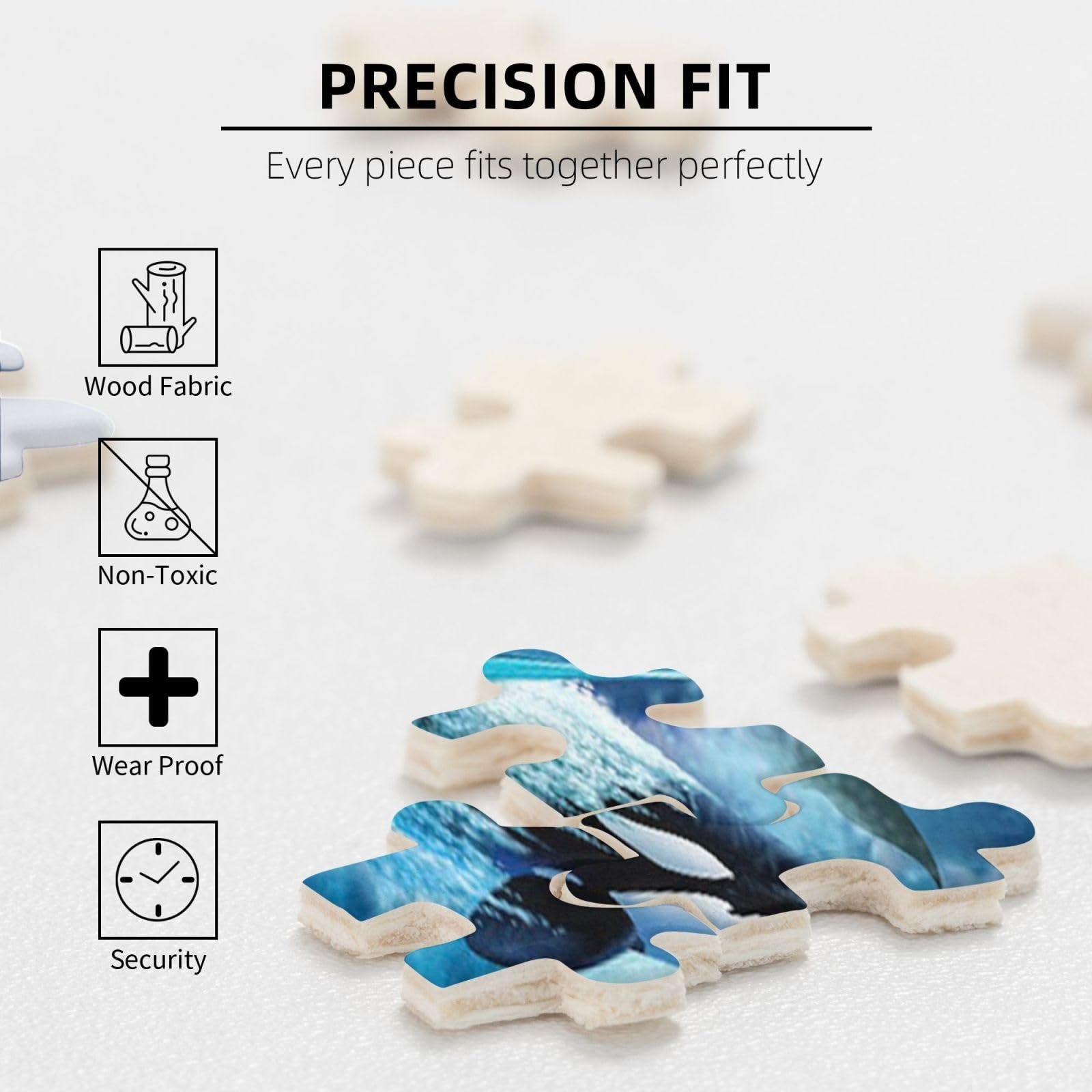 Пазл деревянный Orca Killer Whales Waving 500 деталей 38 х 52 см, фото №7