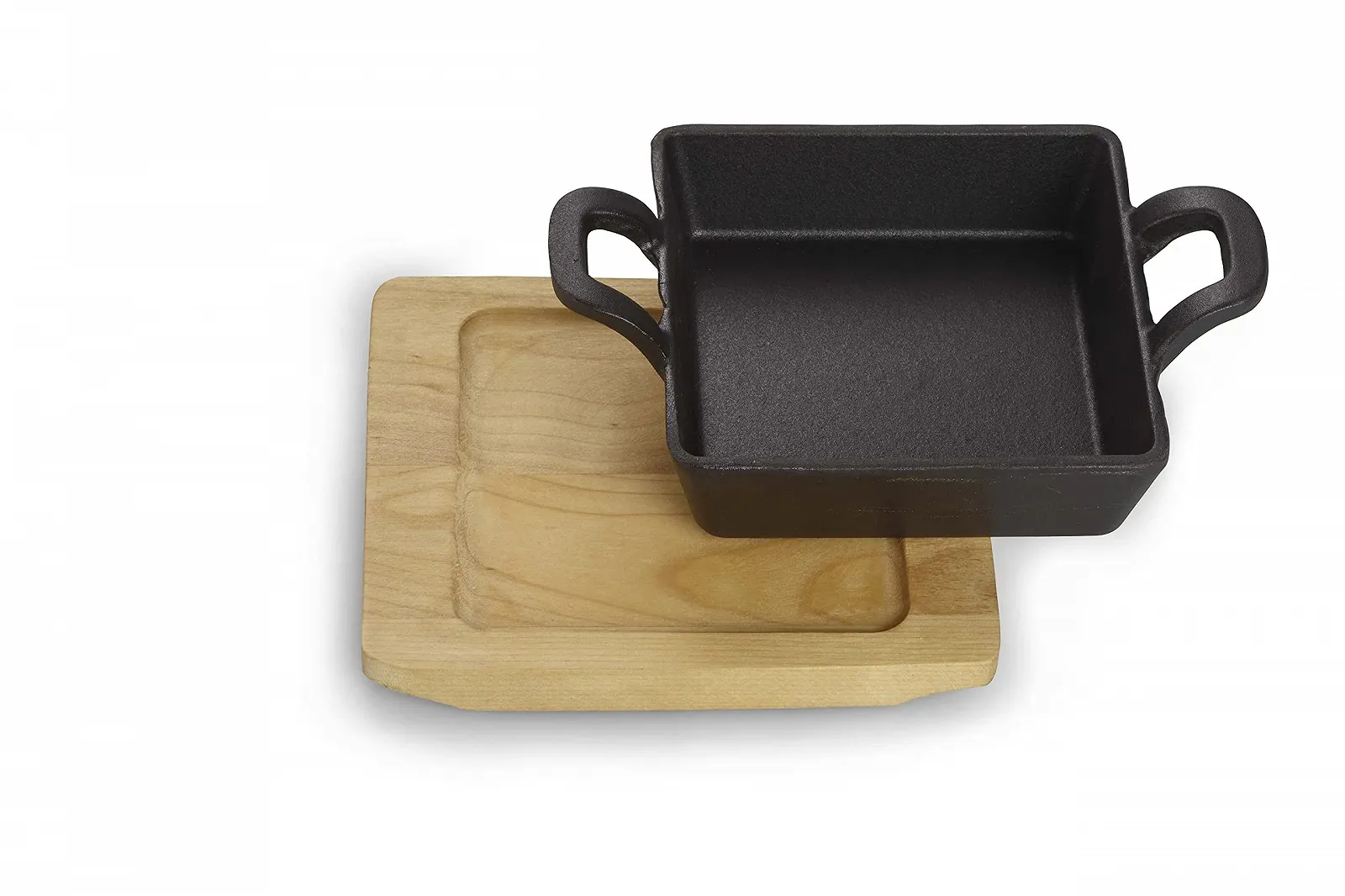 Миска для подачи ECHTWERK чугунная квадратная форма для запекания с сервировочной доской 12,6 см, фото №3