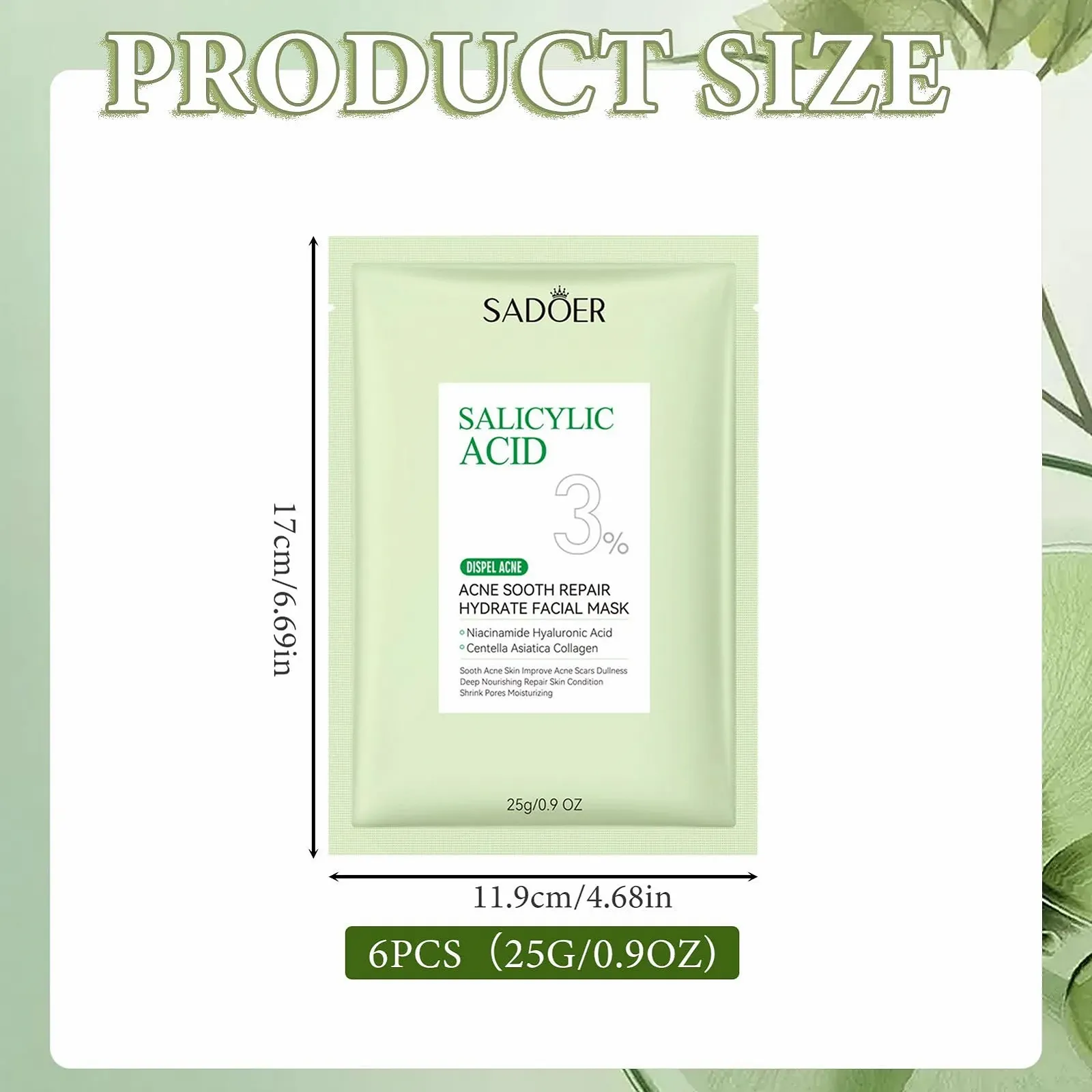 Тканевая маска Набор 12 штук Daily Care для лица Увлажняющие маски для различных потребностей кожи, Ниацинамид, Гиалуроновая кислота, Центелла азиатская Увлажняющая маска, фото №1