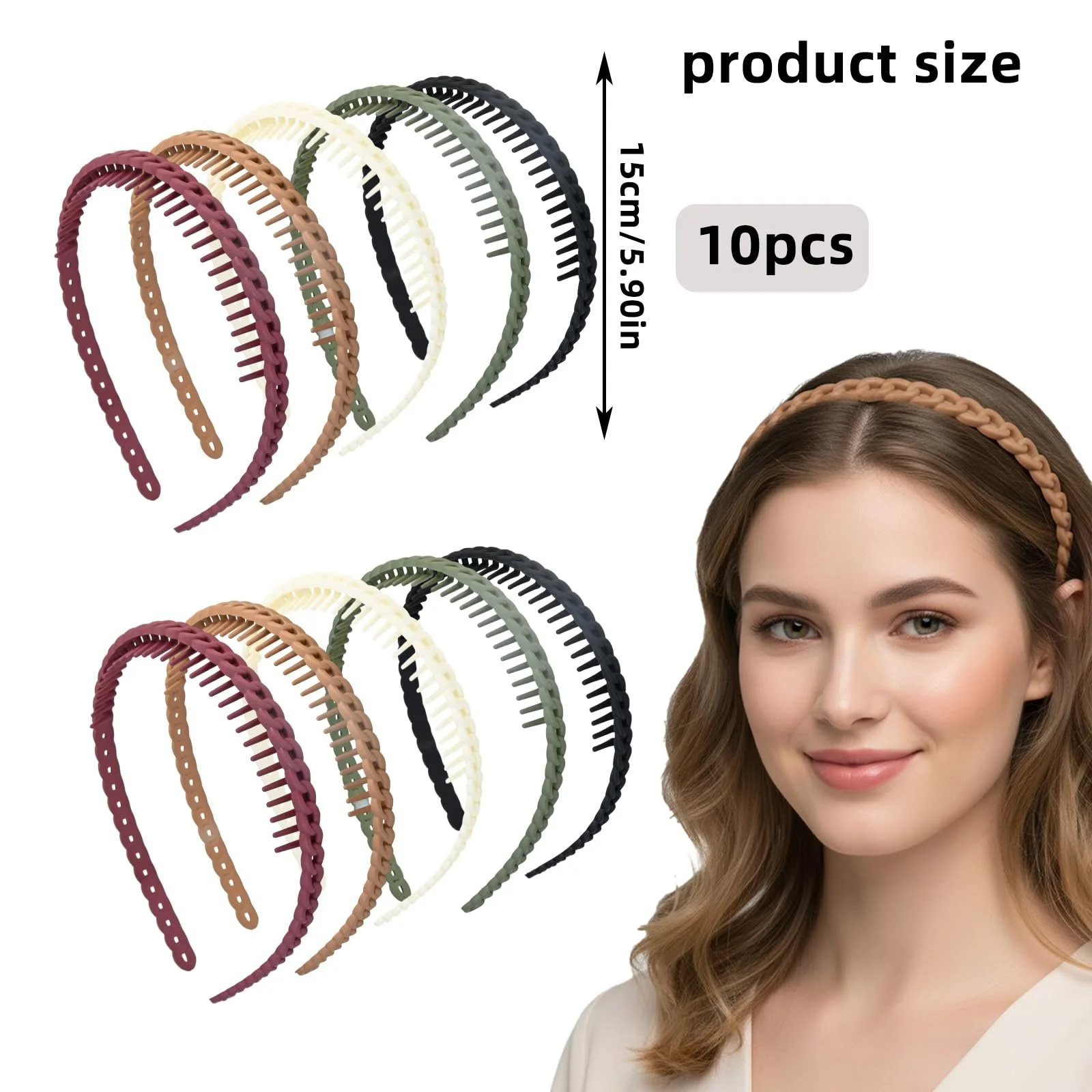 Набір пластикових обручів для волосся жіночих, фото №7