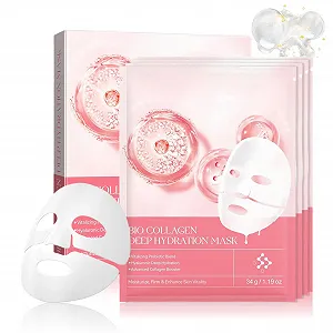 Маска для лица WEILAOK Organic Collagen Real Deep, органическая, коллагеновая, ночная, корейский уход за кожей, уменьшает морщины и тонкие линии, 4 шт - Фото 1