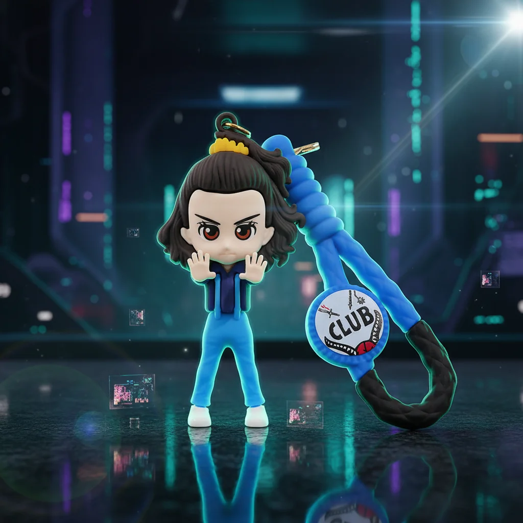 Брелок фигурка Одинадцять из сериала Очень странные дела Stranger Things Eleven на ключи рюкзак сумку пенал, игрушка 8,4 см, фото №1