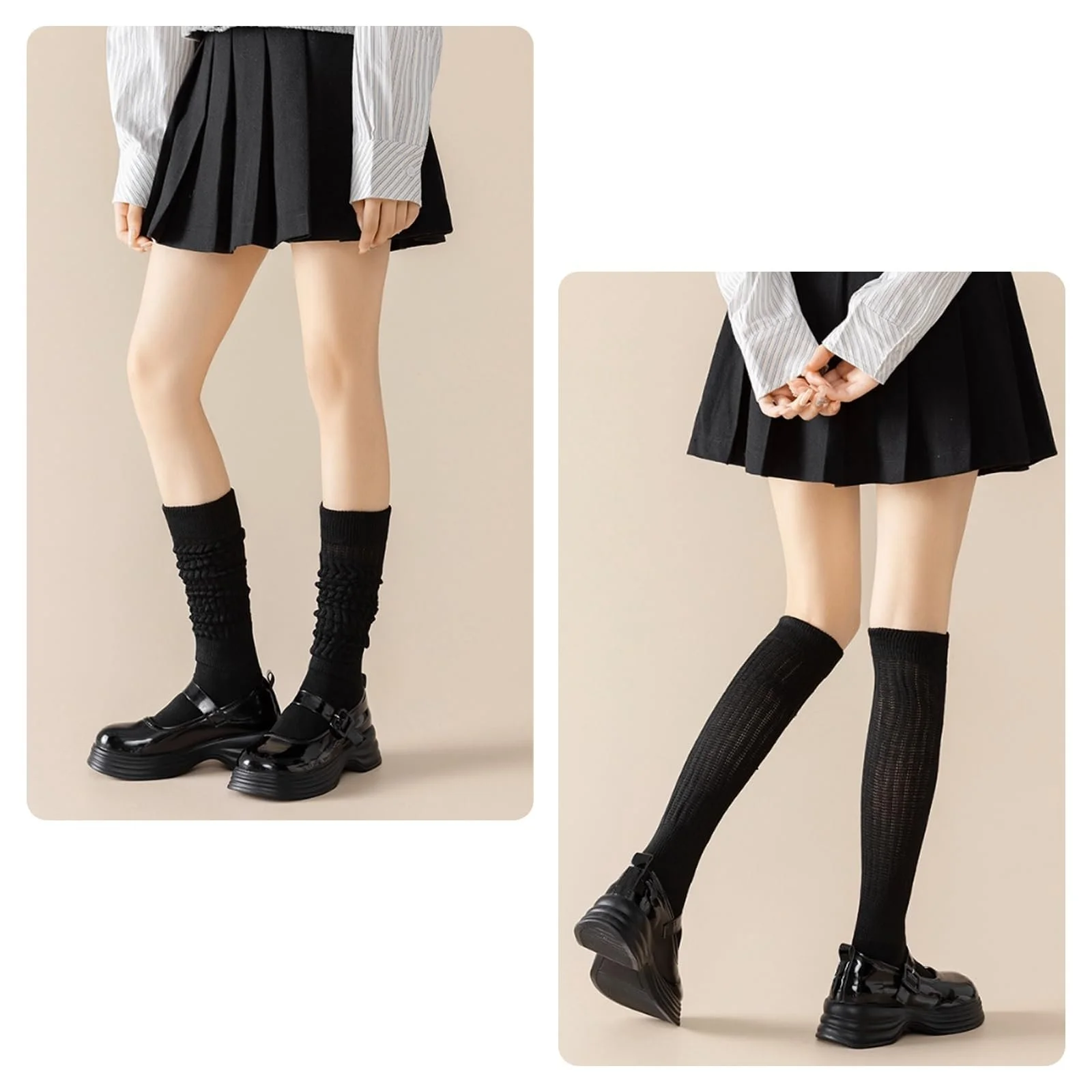 Жіночі в'язані шкарпетки YNR (3 пари) вище коліна, фото №7