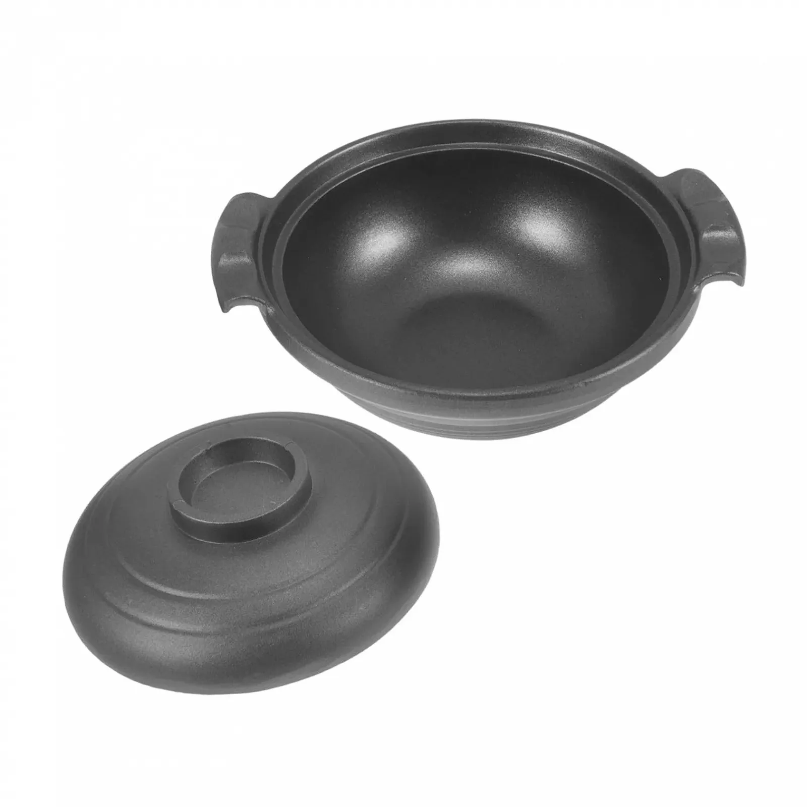 Кастрюля керамическая Ciieeo с крышкой для супа маленькая с двумя ручками, фото №1