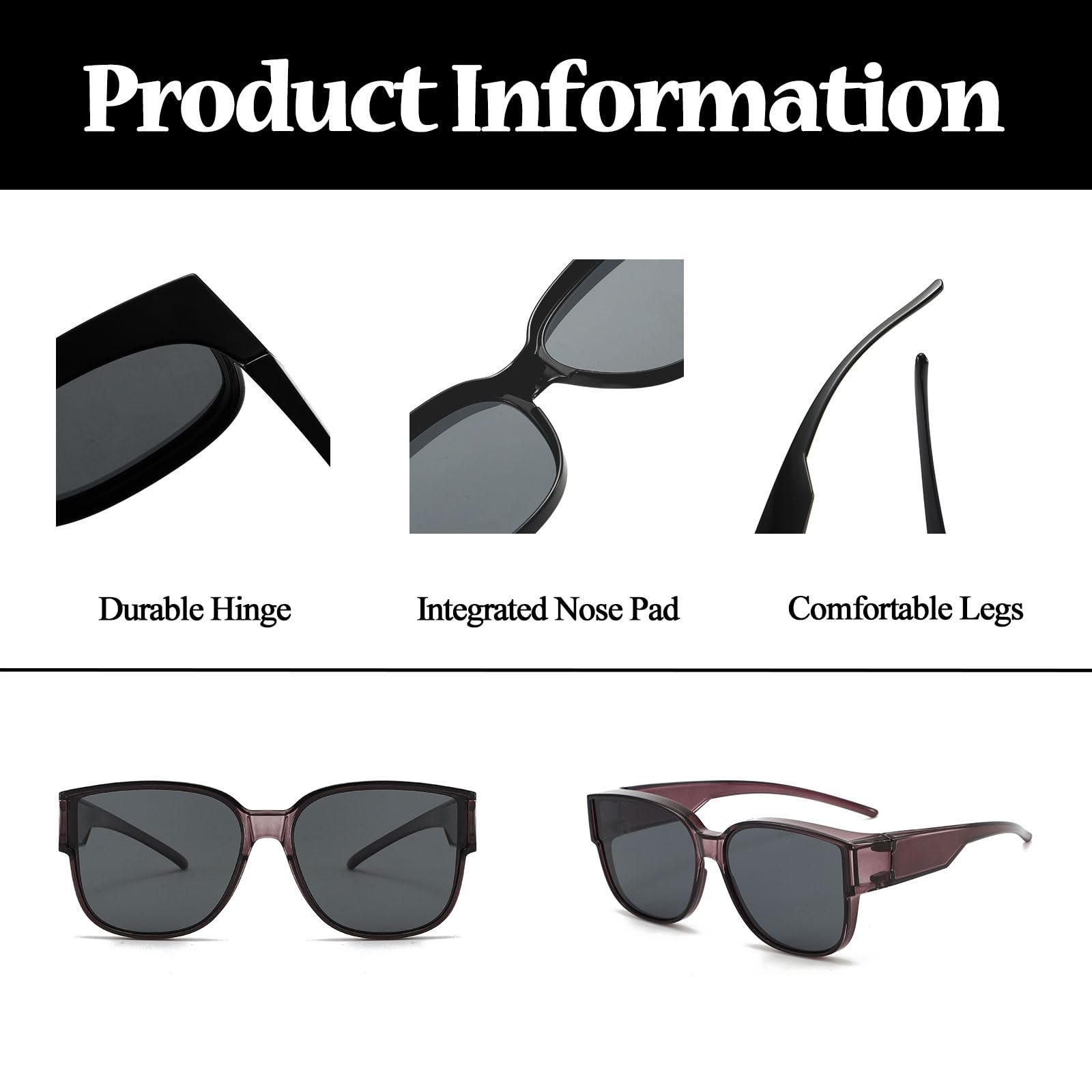 Поляризовані сонцезахисні окуляри для чоловіків та жінок LJCZKA, фото №4 Поляризовані сонцезахисні окуляри для чоловіків та жінок LJCZKA, фото №4