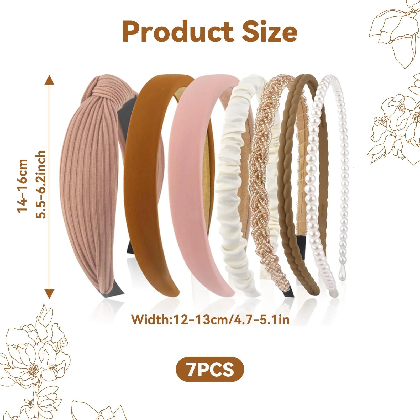Набір жіночих обручів на голову 7 шт, фото №2