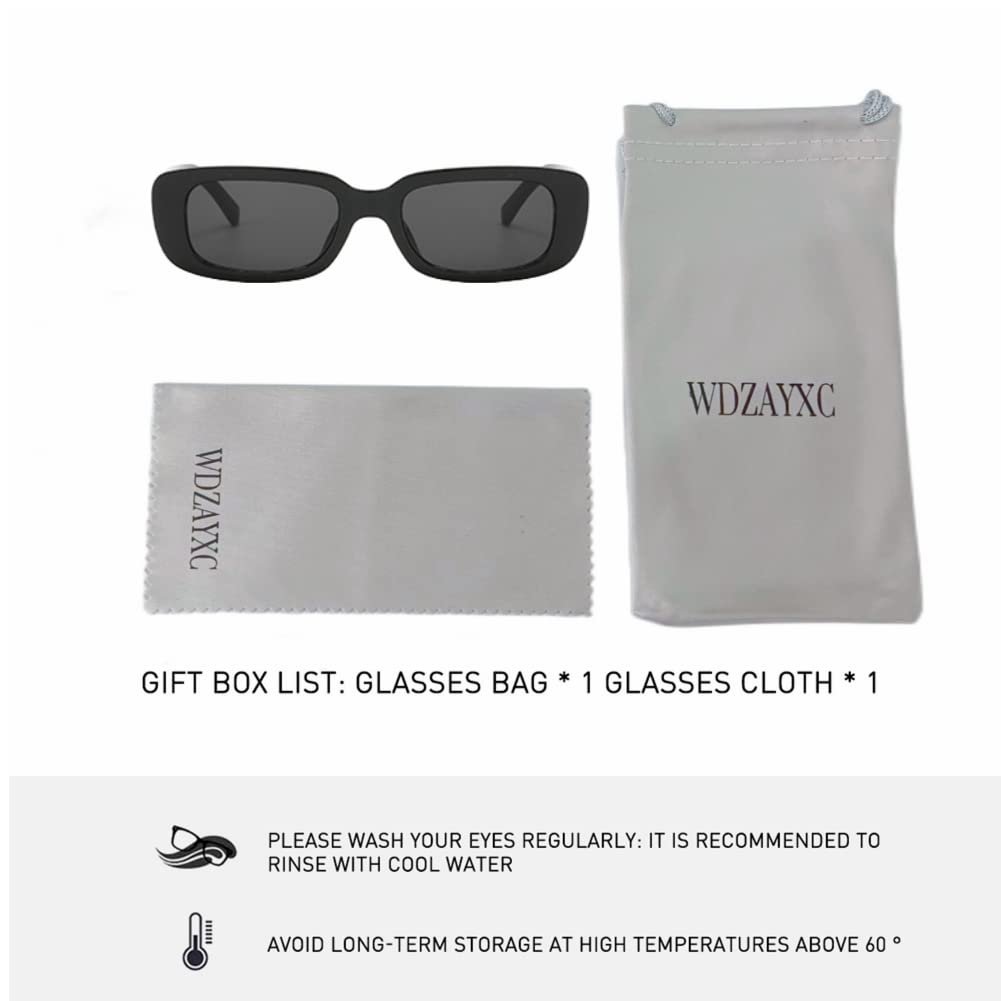 Вінтажні сонцезахисні окуляри Прямокутні WDZAYXC для жінок і чоловіків Модні Ретро Квадратна оправа UV400, фото №4